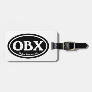 Étiquette À Bagage Ovale externe de noir de banques d'OBX