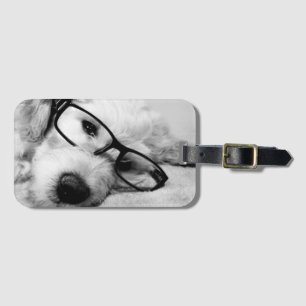 Étiquette À Bagage Oxyde d'or avec lunettes