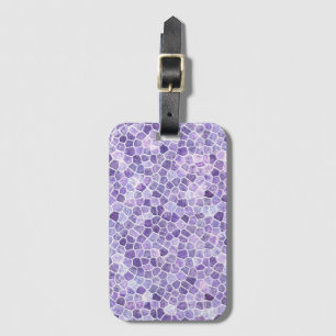 Étiquette À Bagage Pale Lilas Et Violet Pavé Patchwork Terrazo Pa