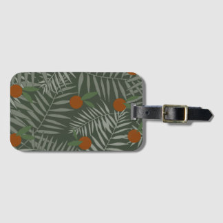 Étiquette À Bagage Palm Feuilles & Oranges