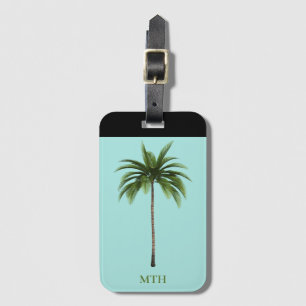 Étiquette À Bagage Palm Tree Tropical Island Beach Mots facultatifs 