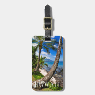 Étiquette À Bagage Palmiers le long de la plage de Hideaways