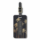 Palmiers tropicaux d'or fascinant sur le noir