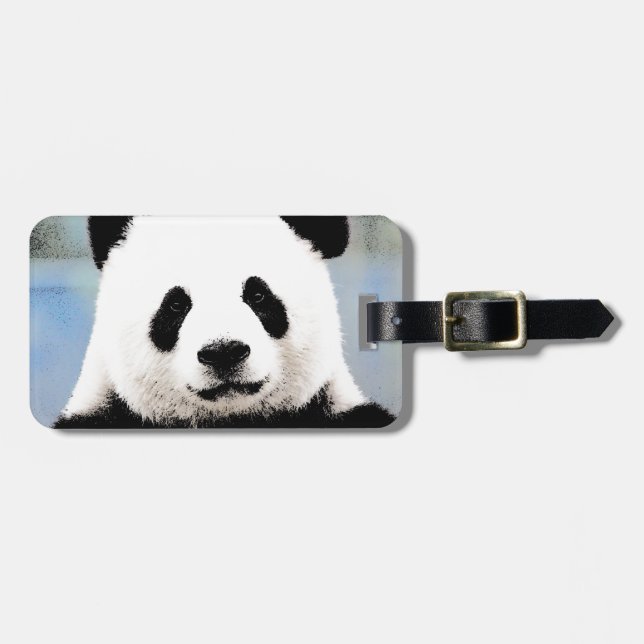 Étiquette À Bagage Panda (Devant horizontal)