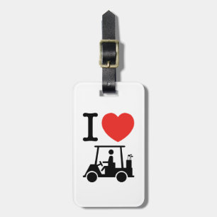 Étiquette À Bagage Panier de golf I Heart (Love)