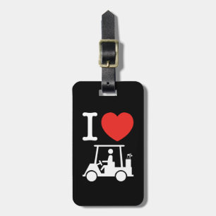 Étiquette À Bagage Panier de golf I Heart (Love)