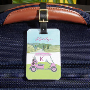Étiquette À Bagage Panier Pink Watercolor - Mesdames Nom