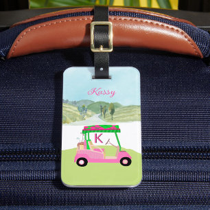 Étiquette À Bagage Panier Pink Watercolor - Mesdames Nom