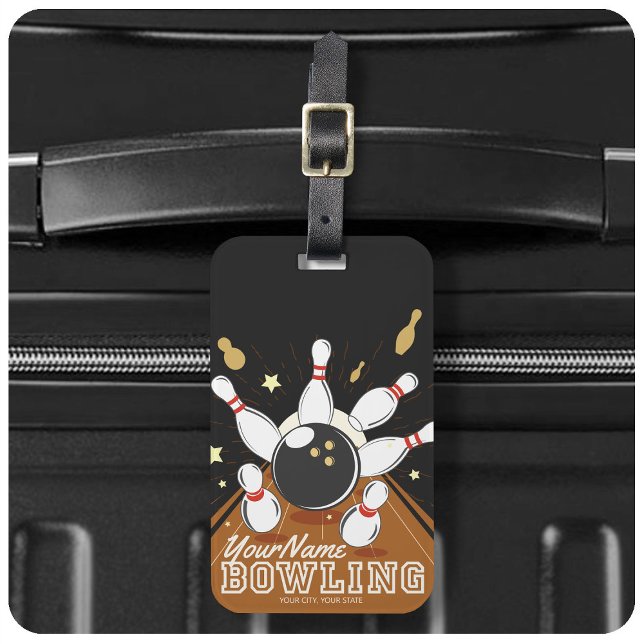 Étiquette À Bagage Paniers à balles de Bowler personnalisées (Créateur téléchargé)