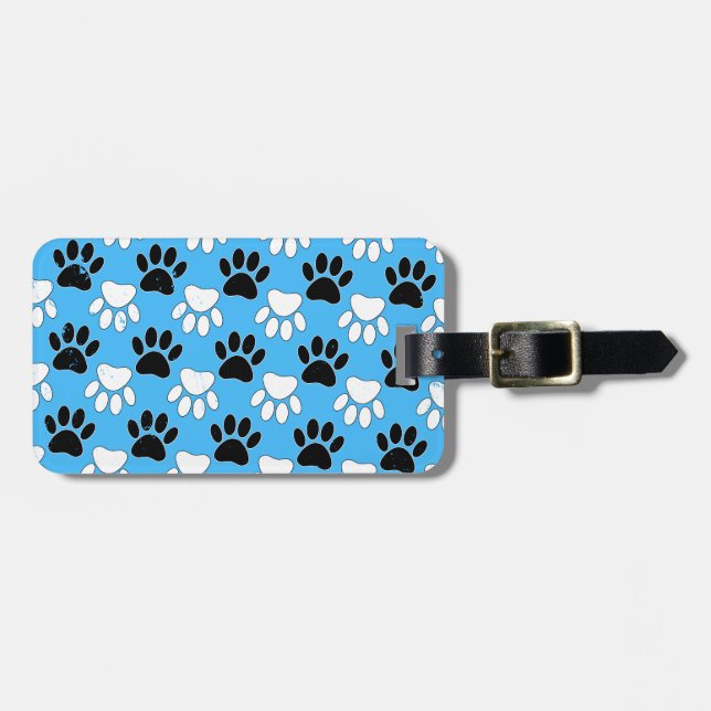 Étiquette À Bagage Paniers Noirs Et Blancs Perdus Sur Arrière - plan  (Devant horizontal)