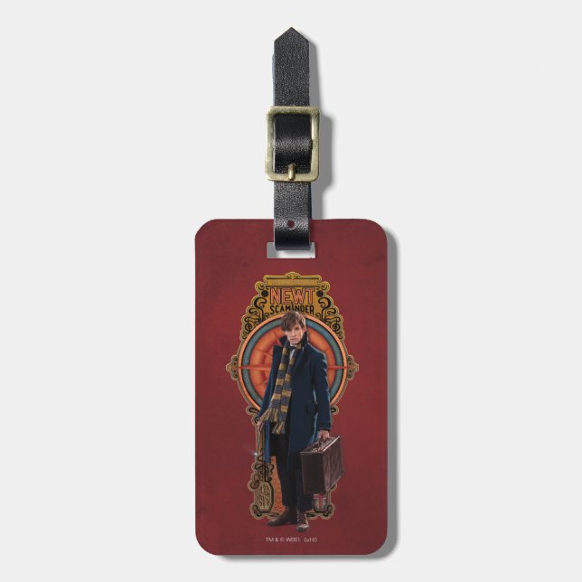 Étiquette À Bagage Panneau Art nouveau permanent NEWT SCAMANDER™ (Devant Vertical)