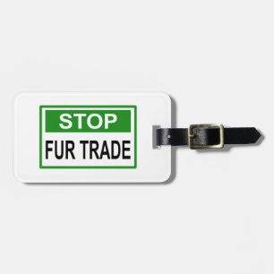 Étiquette À Bagage Panneau commercial Stop Fur vert