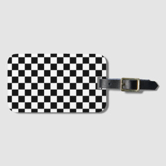 Étiquette À Bagage Panneau de contrôle blanc noir À damiers chèque
