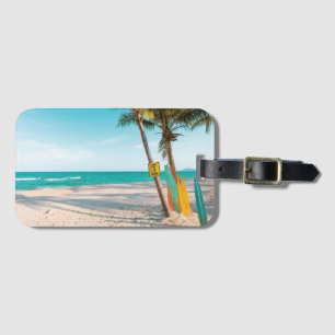 Étiquette À Bagage Panneaux de surf sur la plage lancer oreiller