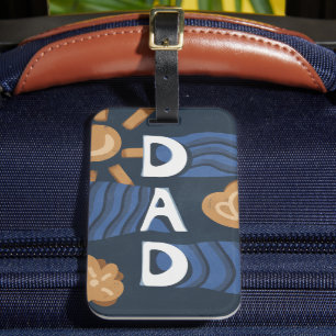 Étiquette À Bagage Papa - Bonne Fête des pères bleu marine