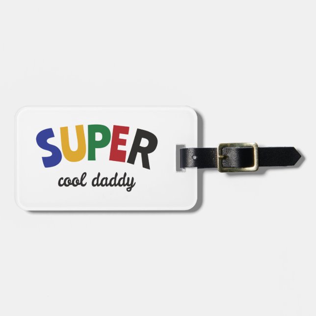 Étiquette À Bagage Papa super cool (Devant horizontal)