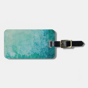 Étiquette À Bagage Papier Avec Peinture Bleue, Verte Et Noire Abstrai