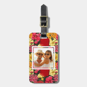 Étiquette À Bagage Papier peint floral de photo faite sur commande