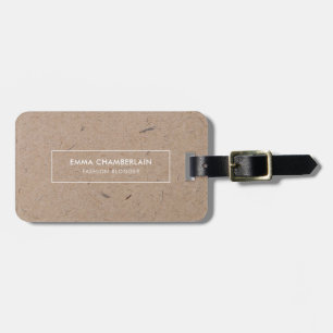 Étiquette À Bagage Papier rustique minimaliste moderne