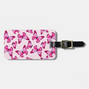 Étiquette À Bagage Papillon Motif Plutôt rose violet
