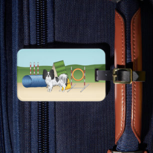 Étiquette À Bagage Papillon Noir Et Blanc Avec Équipement D'Agilité