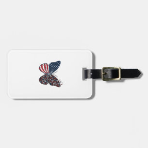 Étiquette À Bagage Papillon patriotique vintage de la paix Vector Art
