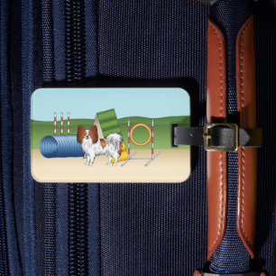 Étiquette À Bagage Papillon Rouge Et Blanc Avec Équipement D'Agilité
