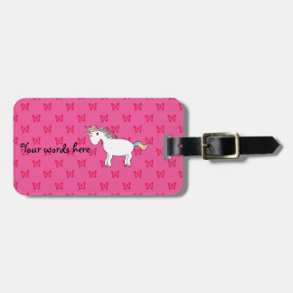 Étiquette À Bagage Papillons mignons de rose de licorne