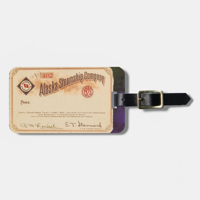 Étiquette À Bagage Paquebot 1923 de l'Alaska (Devant horizontal)