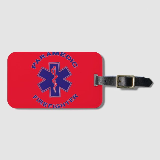 Étiquette À Bagage Paramedic du pompier (Devant Horizontal)