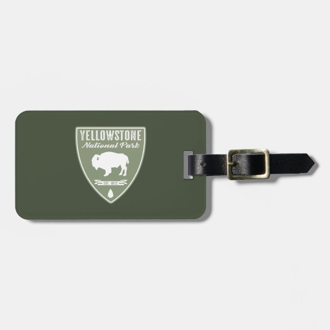 Étiquette À Bagage Parc national de Yellowstone Bison (Devant horizontal)