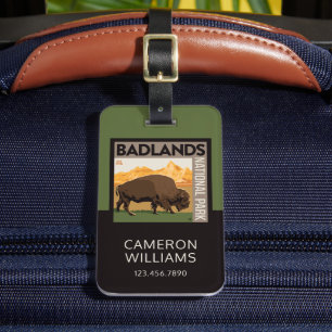 Étiquette À Bagage Parc national des Badlands Buffalo