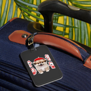 Étiquette À Bagage Paris Pup & Kitty Crew � Chien et Chat au Béret Mi