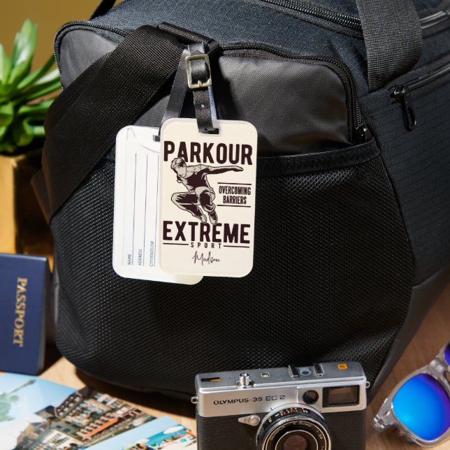 Étiquette À Bagage PARKOUR nom personnalisé (Recto & Verso)