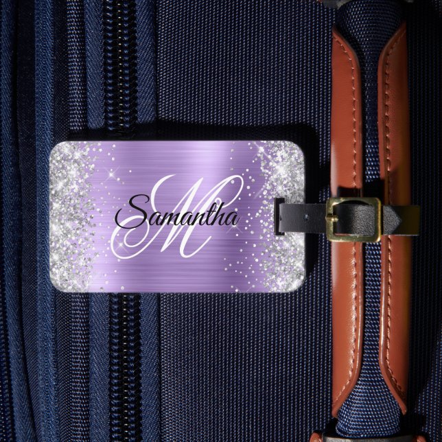 Étiquette À Bagage Parties scintillant argentée Clair violet huile (Insitu Rectoal 4)