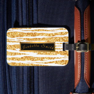 Étiquette À Bagage Parties scintillant blanche or Boho Populaire Tige