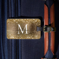 Parties scintillant d'or jaune brossé Monogramme m