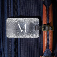 Parties scintillant gris argent brossé Monogramme