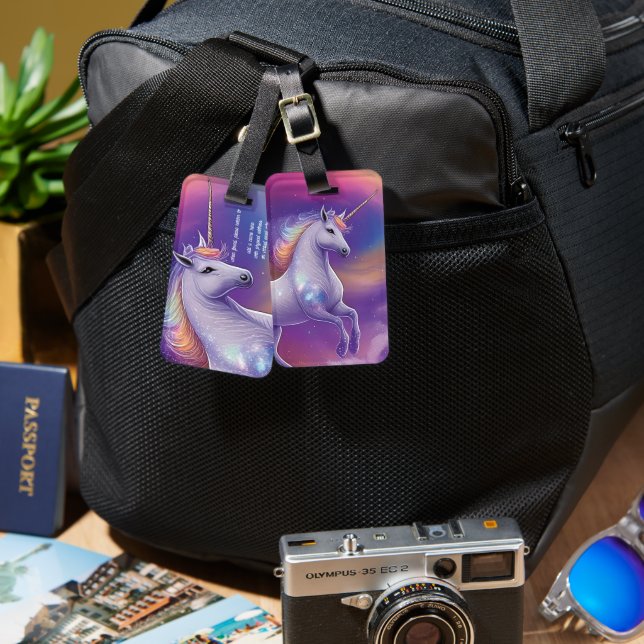 Étiquette À Bagage Parties scintillant Imaginaire arc-en-ciel nuages  (Recto & Verso)