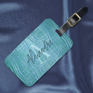 Étiquette À Bagage Parties scintillant métallique turquoise Glam mode