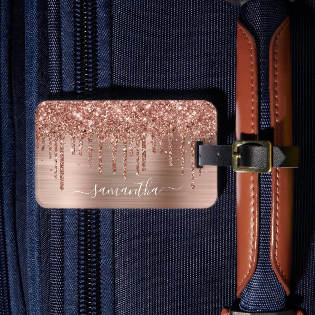 Étiquette À Bagage Parties scintillant or Rose brillant Drivers Girly (Insitu Rectoal 4)