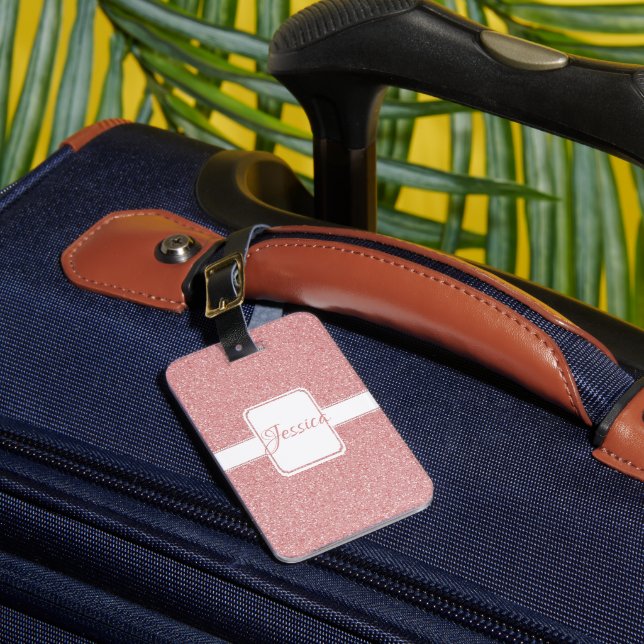 Étiquette À Bagage Parties scintillant rose Personnaliser le bagage B (Insitu Rectoal 1)