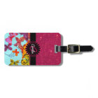 Parties scintillantes roses et monogramme coloré