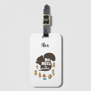 Étiquette À Bagage Pas de noix Je suis Allergic Peanut Sensibilisatio