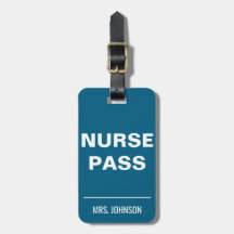 Pass infirmière minimaliste - Pass école bleu gras
