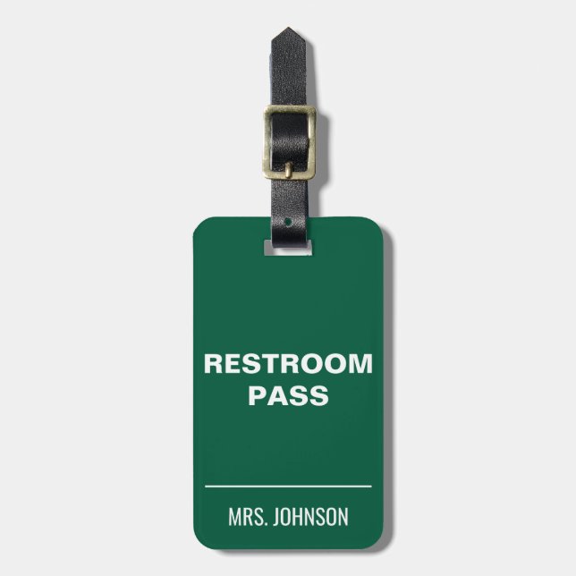Étiquette À Bagage Passeport de salle de bain pour les enseignants  (Devant Vertical)
