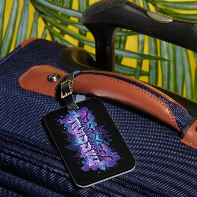 Étiquette À Bagage Passion Cyberpunk Typography – Vibrant Modern Word (Insitu Rectoal 1)