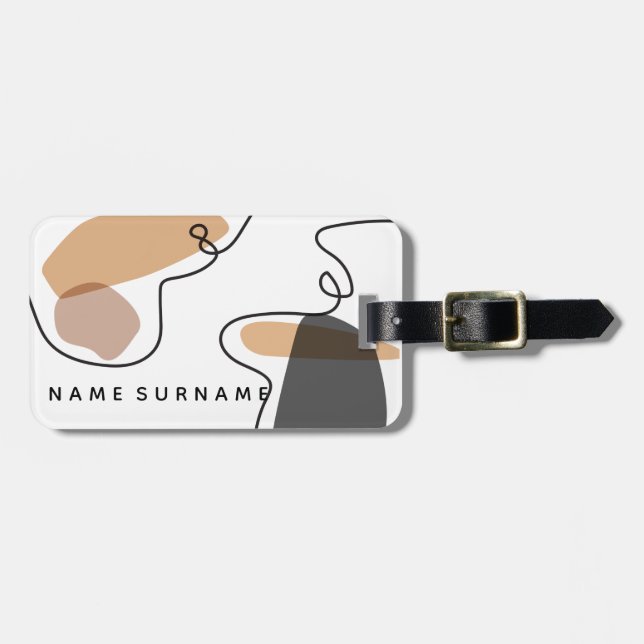 Étiquette À Bagage Pastel moderne minimaliste (Devant horizontal)