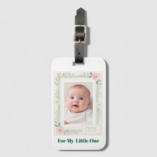 Étiquette À Bagage Pastel Watercolor Floral Empty Photo Frame