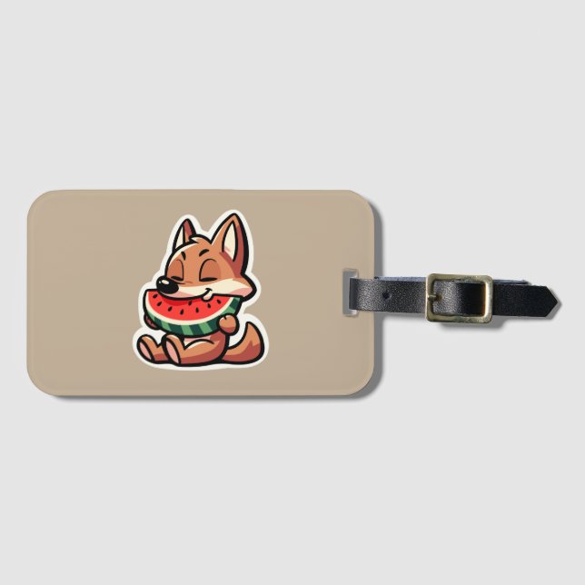 Étiquette À Bagage Pastèque de Coyote (Devant Horizontal)